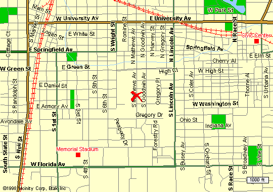 map to the Channing-Murray Foundation